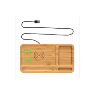 Bamboo desk organizer 5W wireless charger